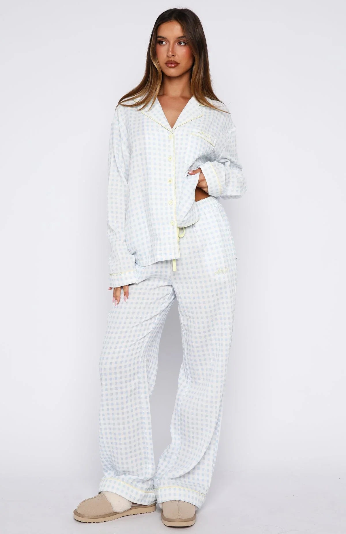 Shes Got This Pyjama Pants Sky Blue Gingham