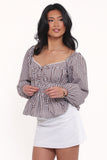 Saphia Top Brown Gingham
