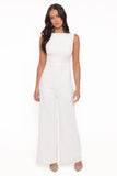 Brenda Lace Back Jumpsuit White