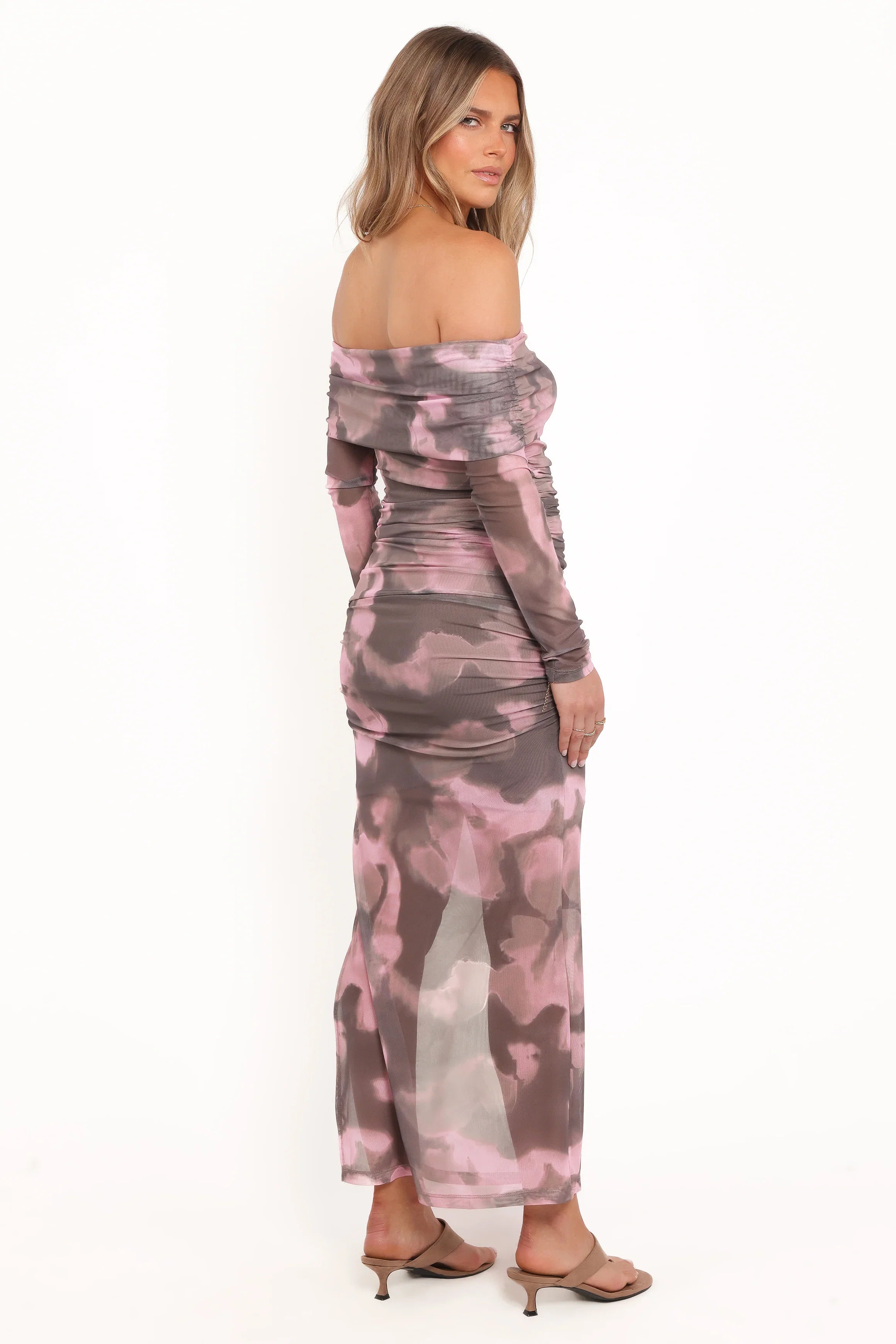 Caelira Skirt Pink Brown Print