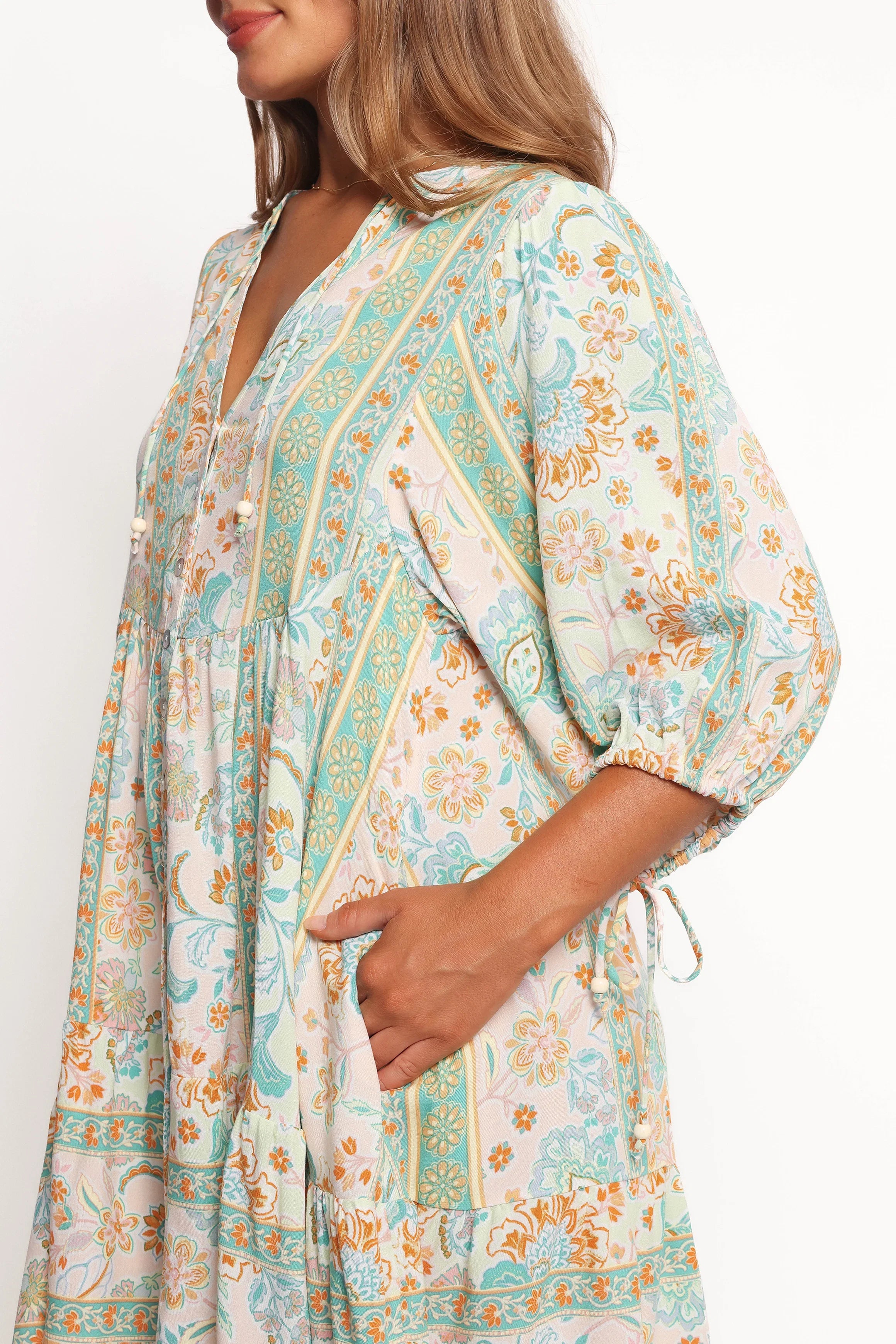 Arden Mini Dress Green Multi