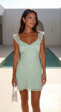 Mintéa Ruffle Trim Mini Dress Green