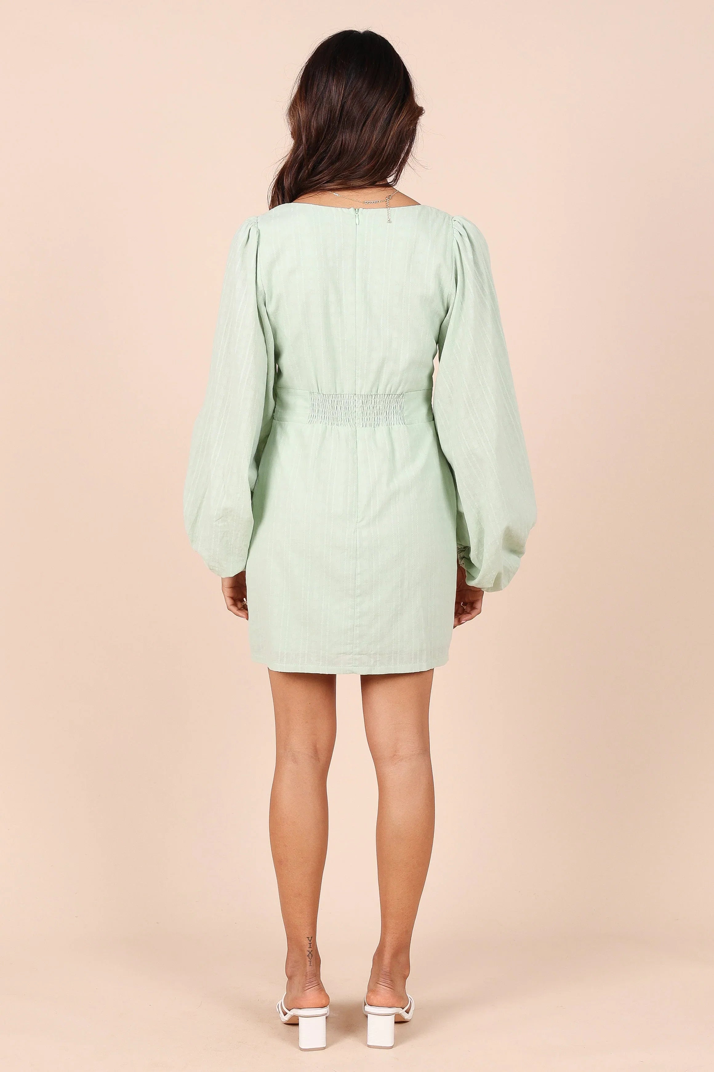 Emilina Long Sleeve Mini Dress Sage