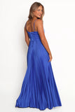 Naira Pleated Maxi Dress Blue