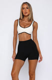 Ill Prove It Sports Crop Cream Black