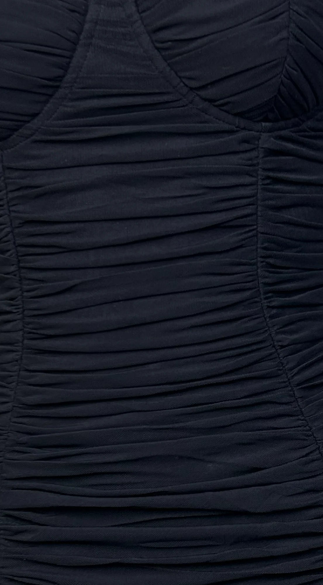 Still Mine Bustier Ruched Midi Dress Black