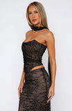 Forever After Strapless Lace Bustier Black