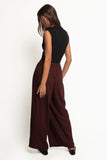 Zane Tie Waist Pant Chocolate