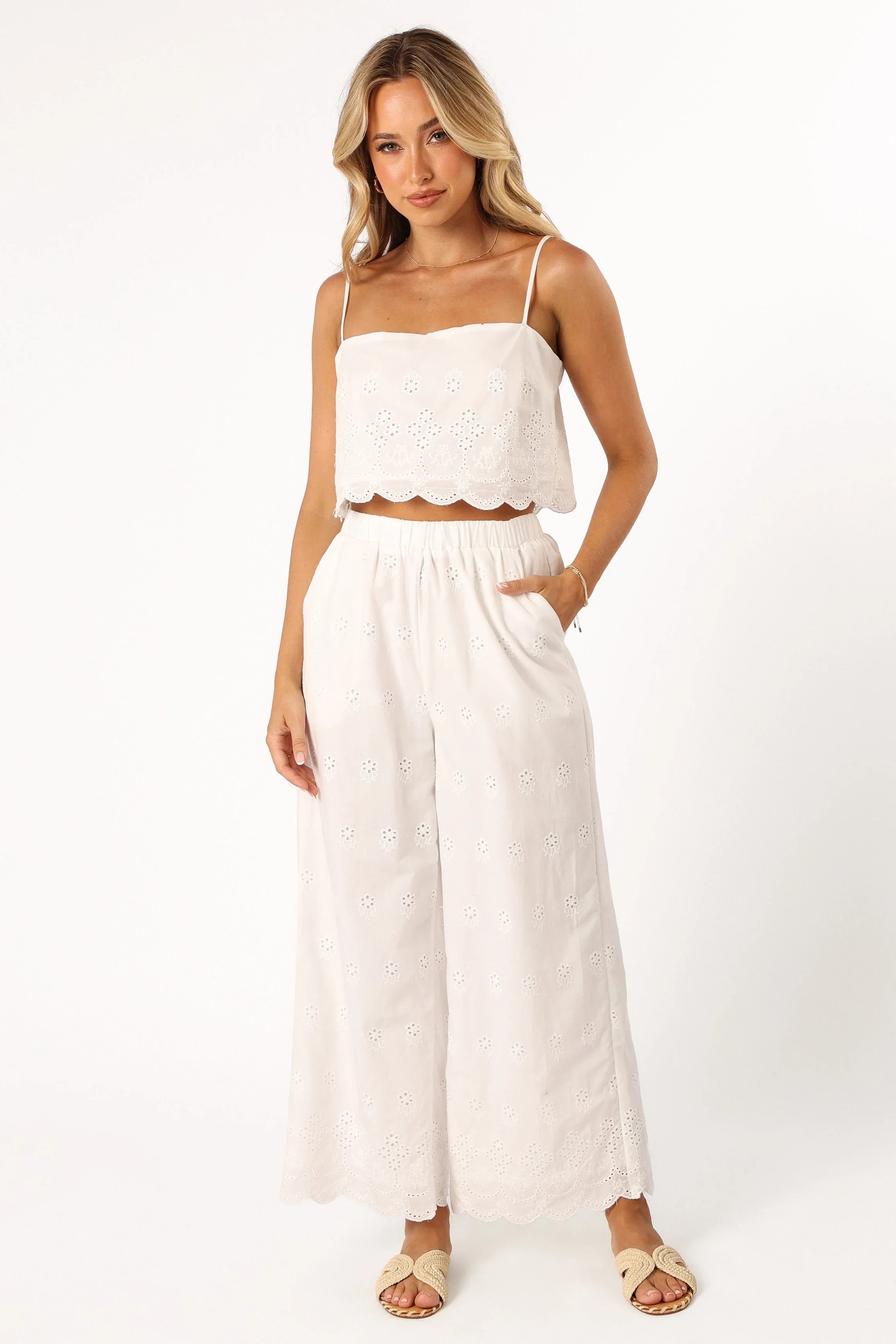 Clementine Pant Set White