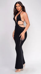 Espanola Crochet Maxi Dress Black