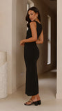 Sarsha Boatneck Maxi Dress Black