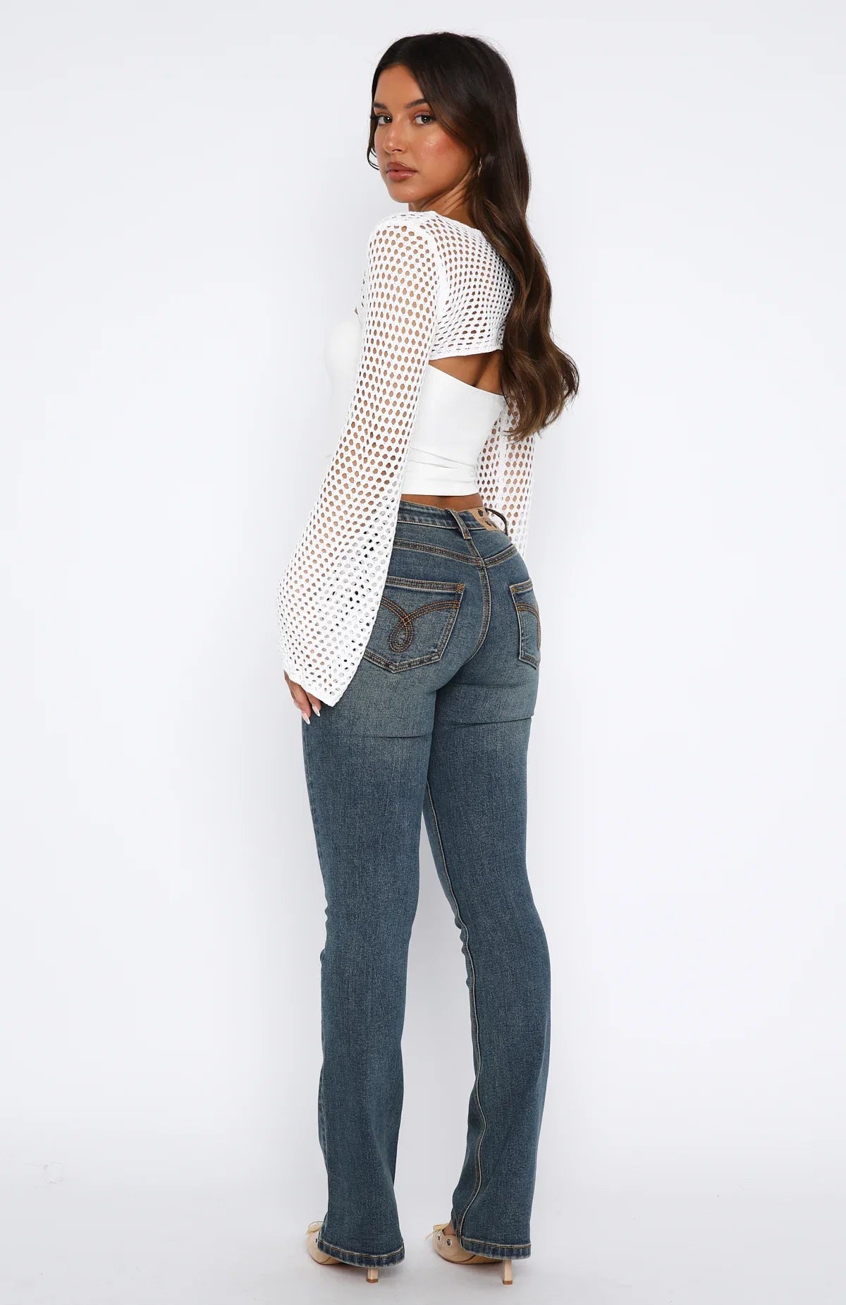 Wait For No One Low Rise Bootleg Jeans Mid Vintage Blue