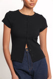Tylarah Short Sleeve Cardigan Top Black