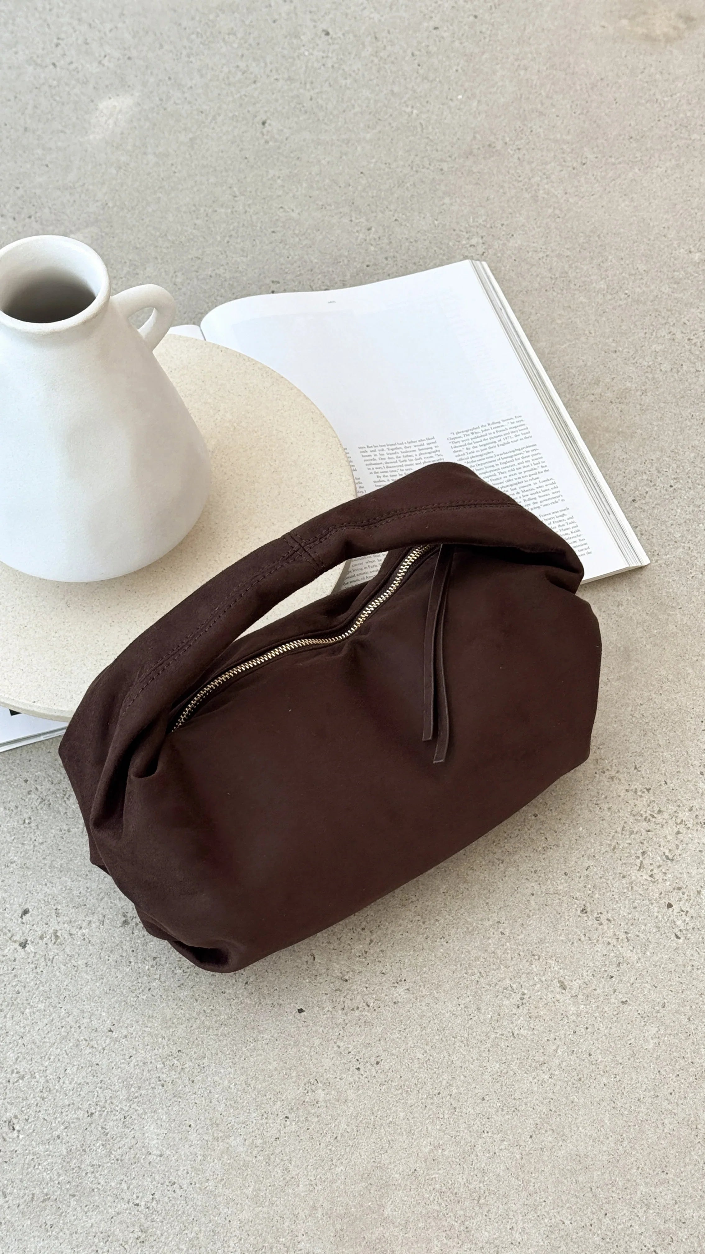 Renee Shoulder Bag Chocolate Suede