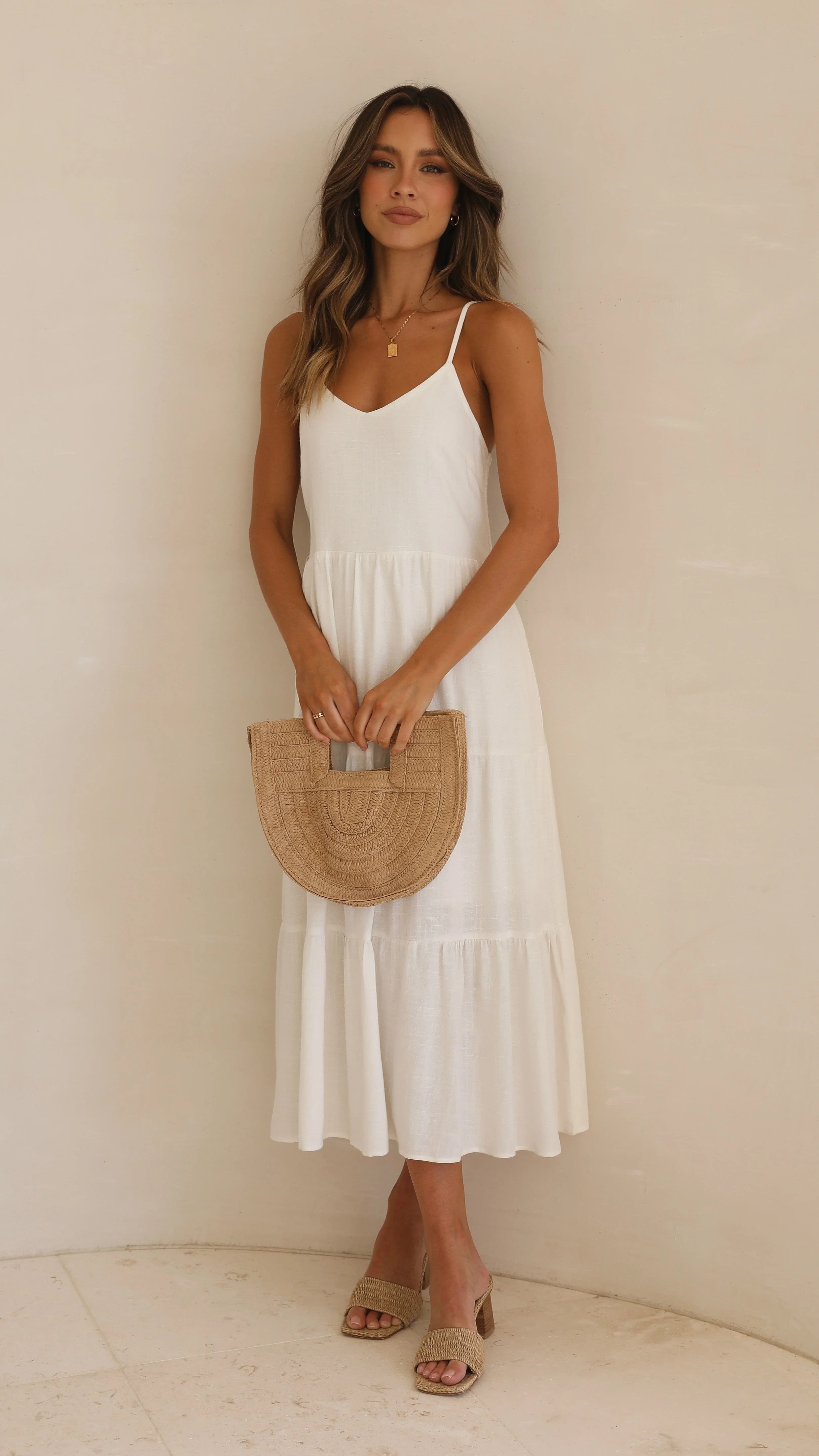 Zoey Midi Dress White