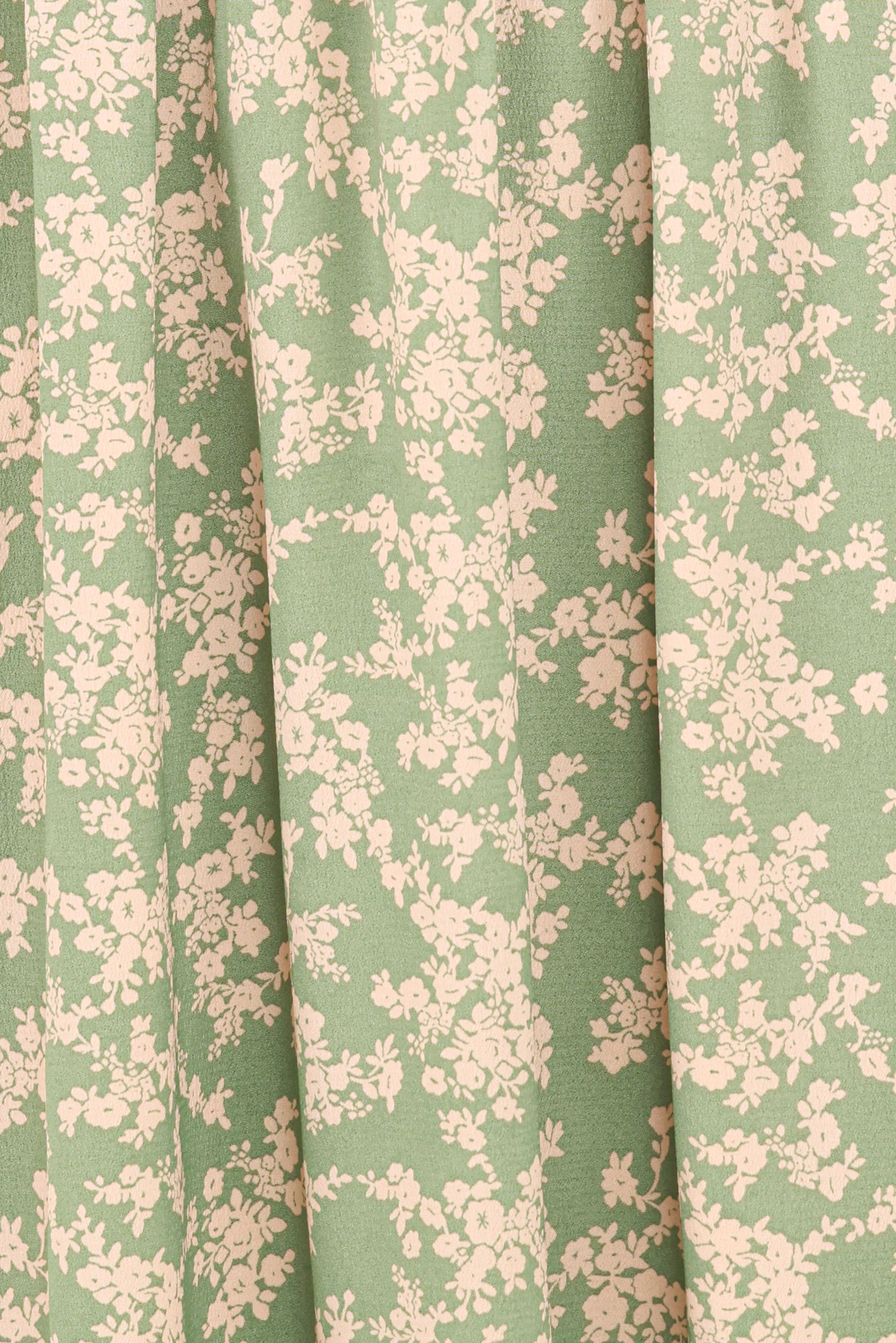 Ashara Long Sleeve Midi Dress Green Floral