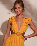 Carlita Ruffle Cutout Maxi Dress