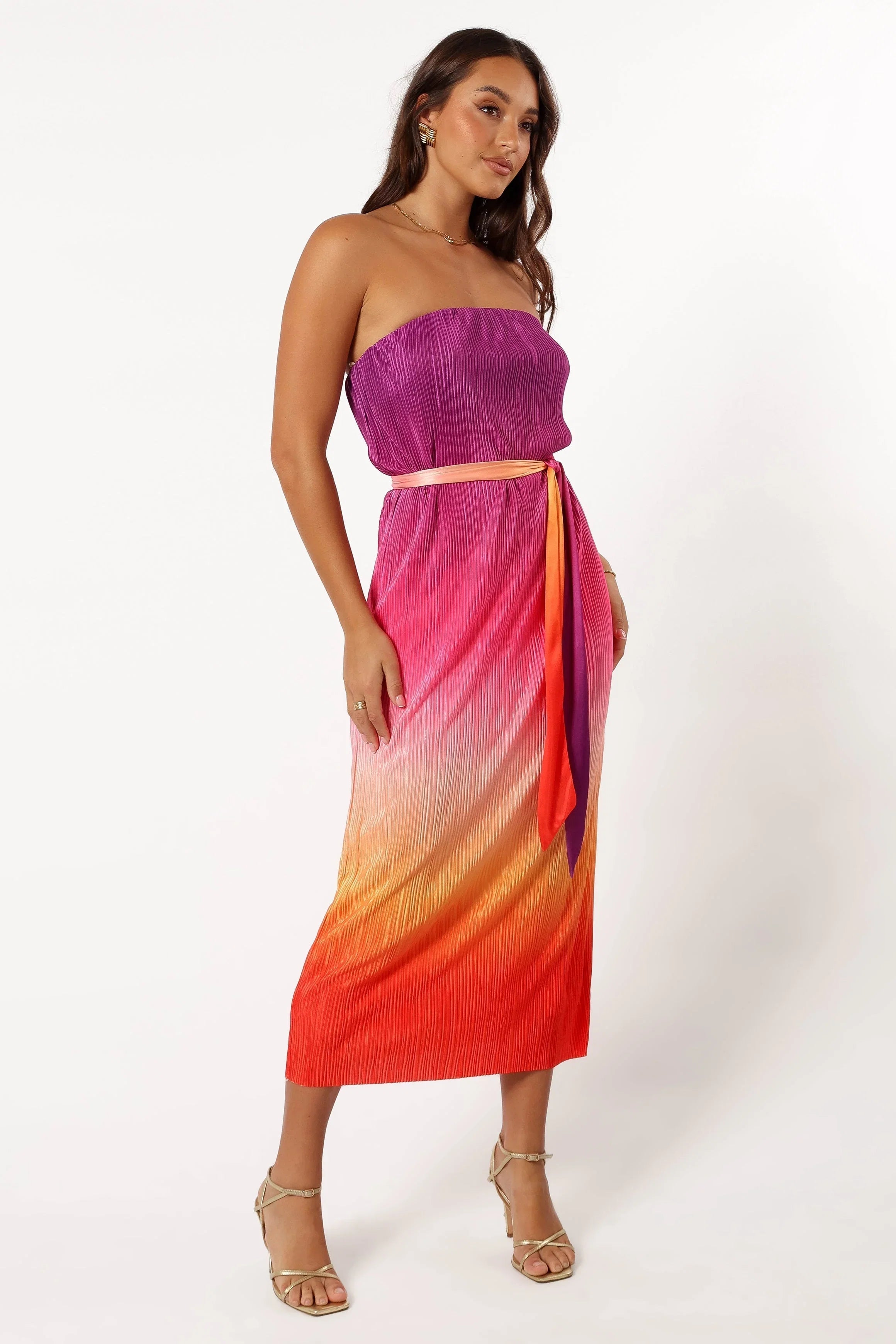 Lisse Midi Dress Orchid Orange