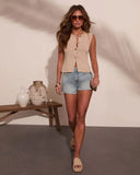 Teya Knit Button Down Tank Top