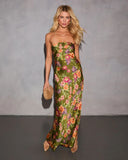 Selina Abstract Strapless Maxi Dress