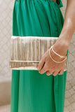 Gemma Ruched Clutch Gold