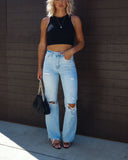 Jules High Rise Distressed 90S Flare Denim