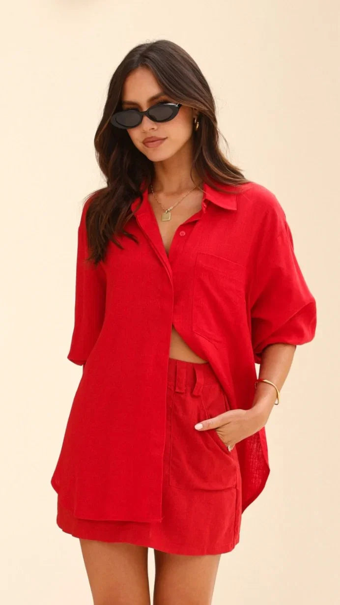 Charla Mini Skort Red