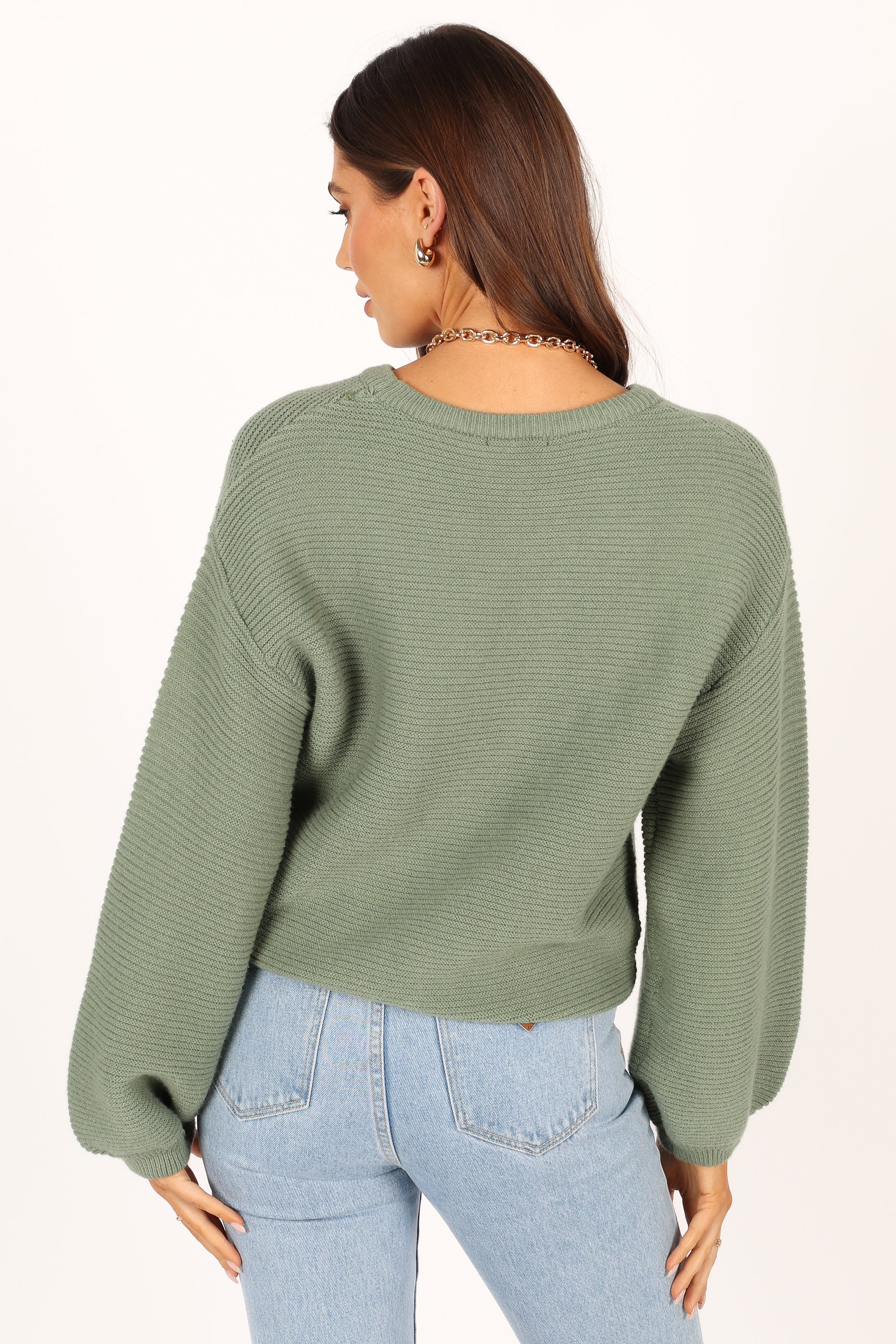 Lakelyn Textured Knit Sweater Khaki