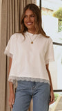 Clare Lace Back T Shirt White