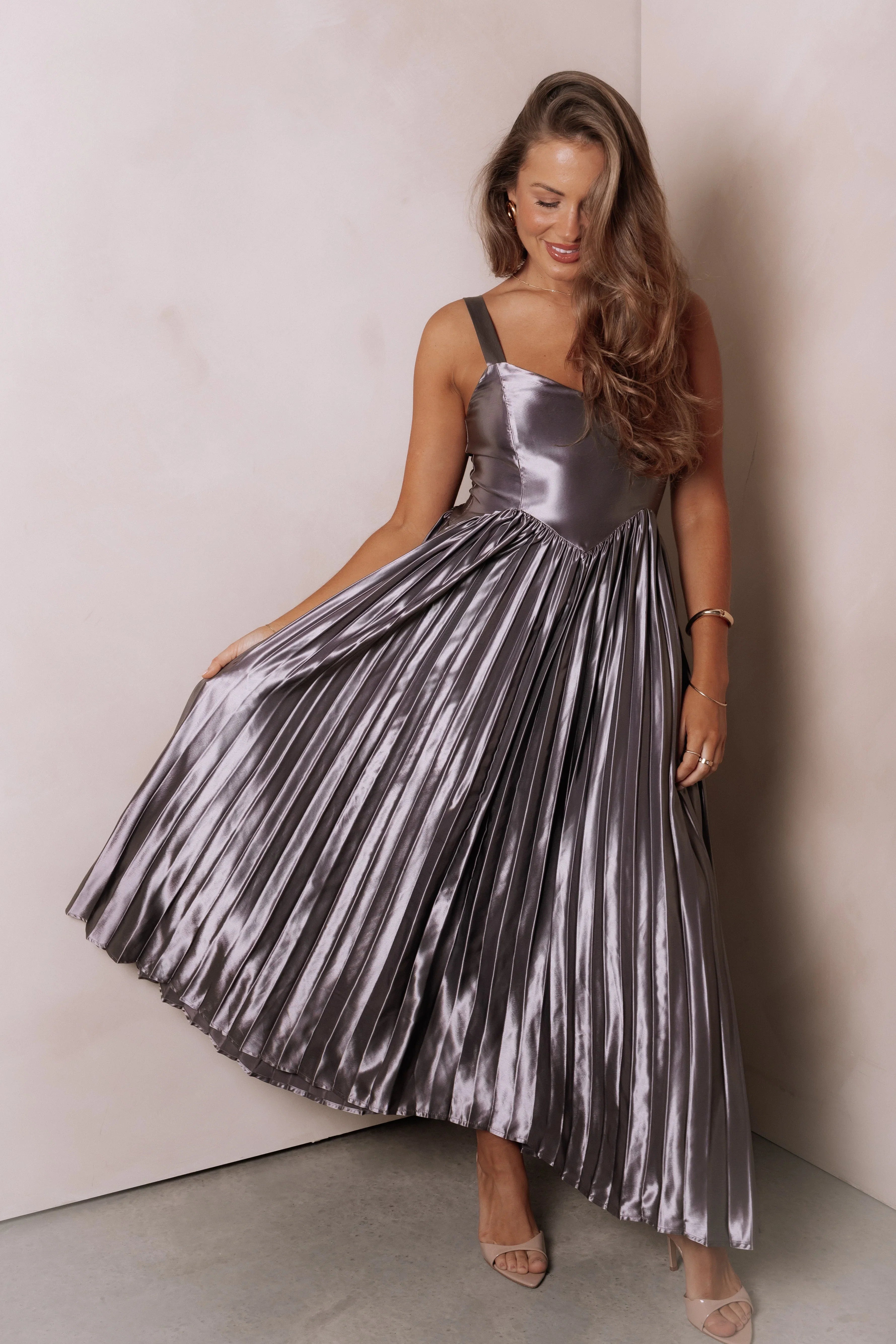 Camala Maxi Dress Grey Silver