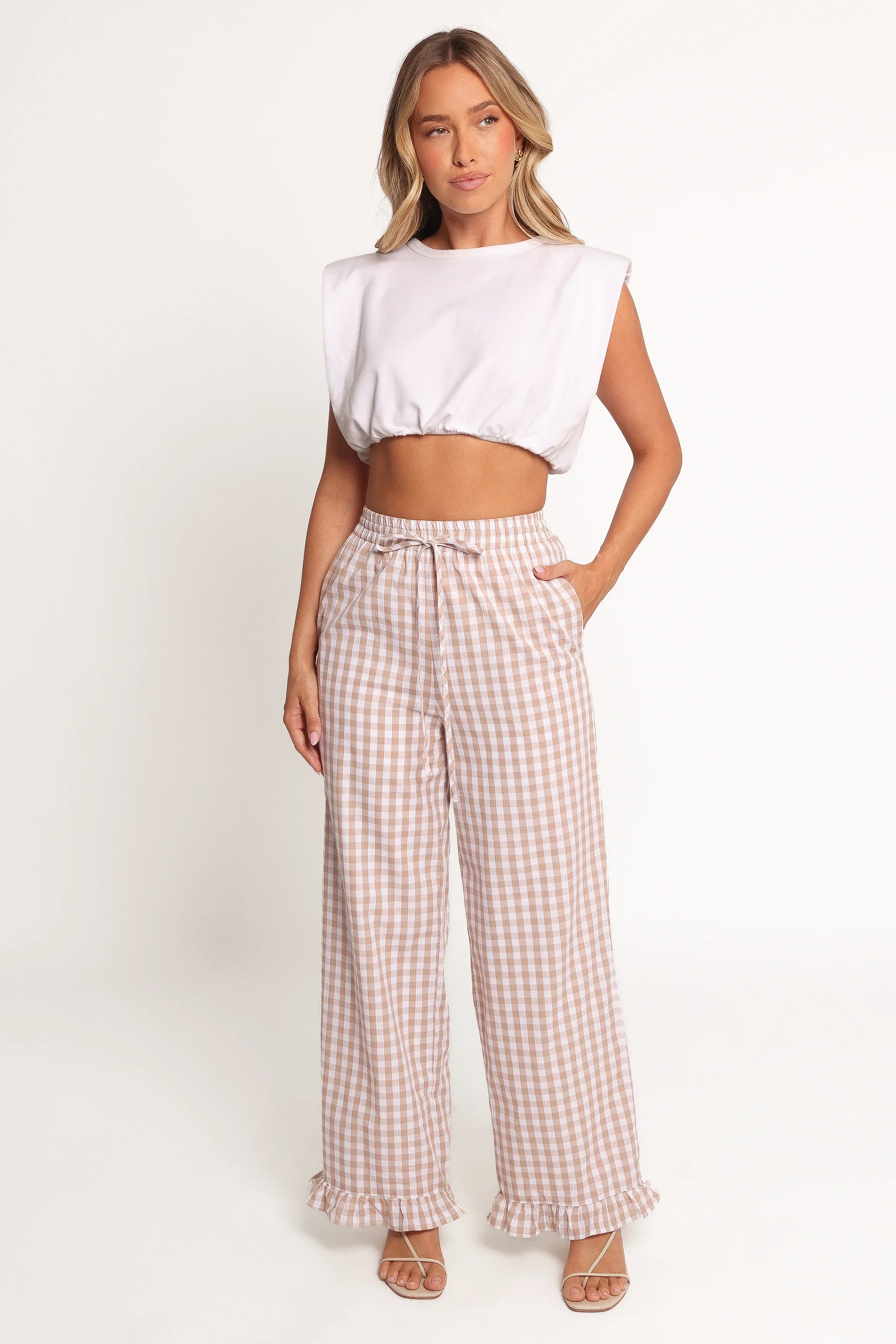 Marina Pant Beige Gingham