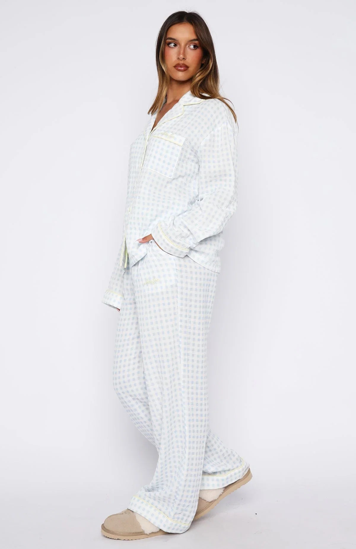 Shes Got This Pyjama Pants Sky Blue Gingham