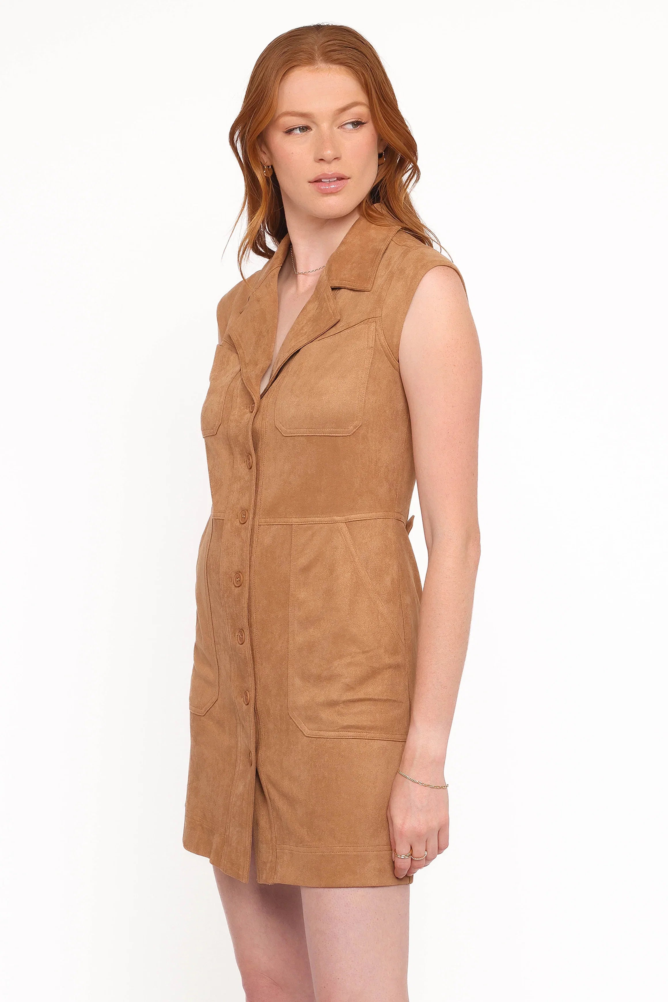 Xoey Suede Mini Dress Camel