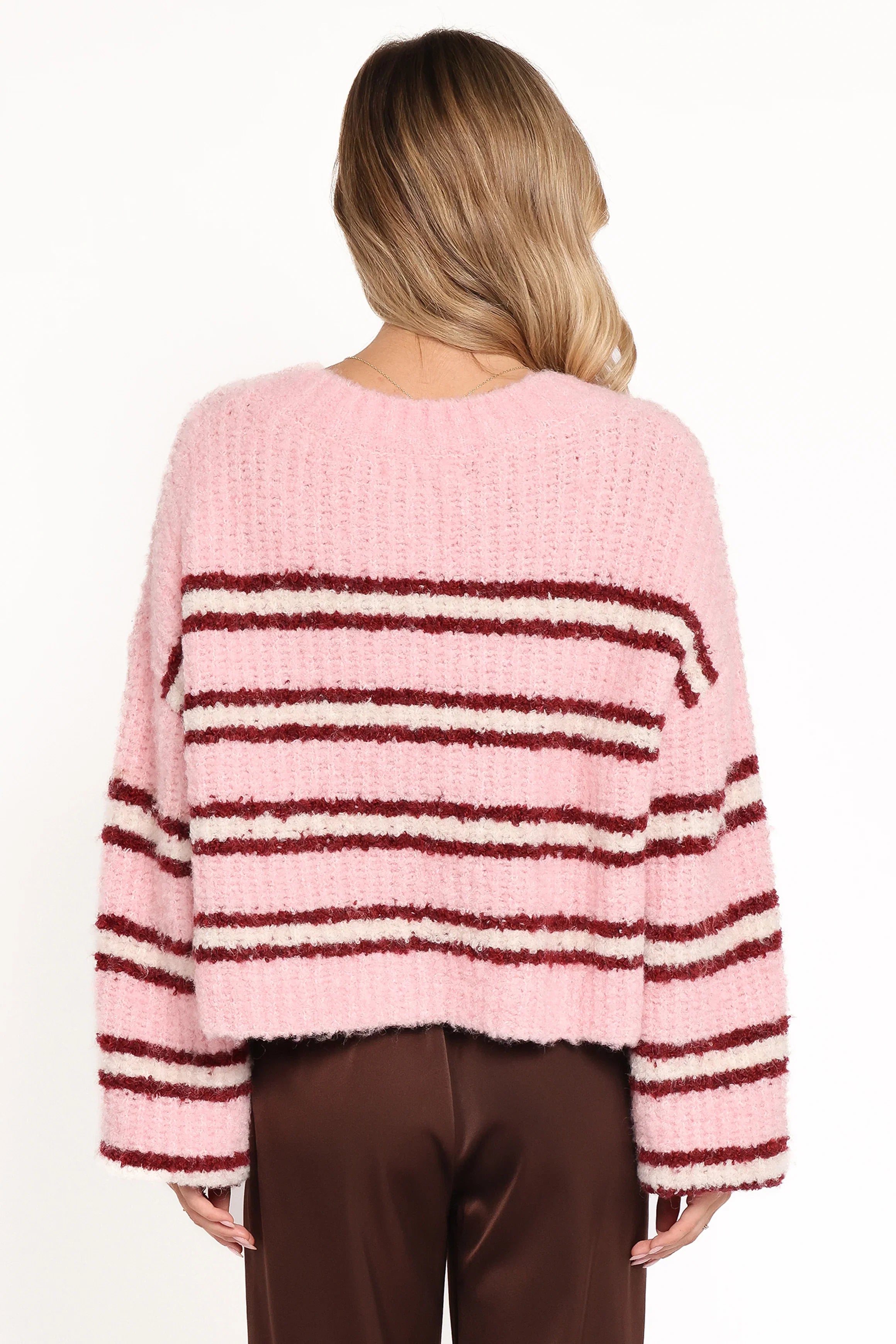 Albertine Cardigan Pink Stripe