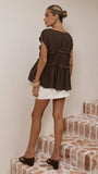Makayla Tie Top Chocolate
