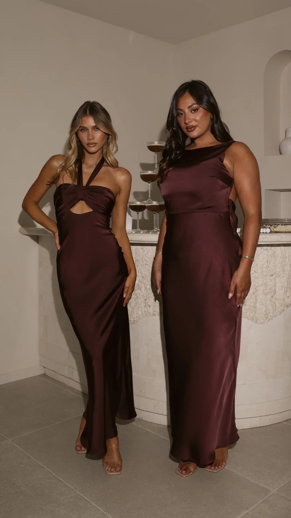 Grace Halter Maxi Dress Chocolate