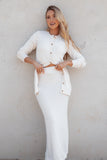 Rowee Boucle Knit Midi Skirt White