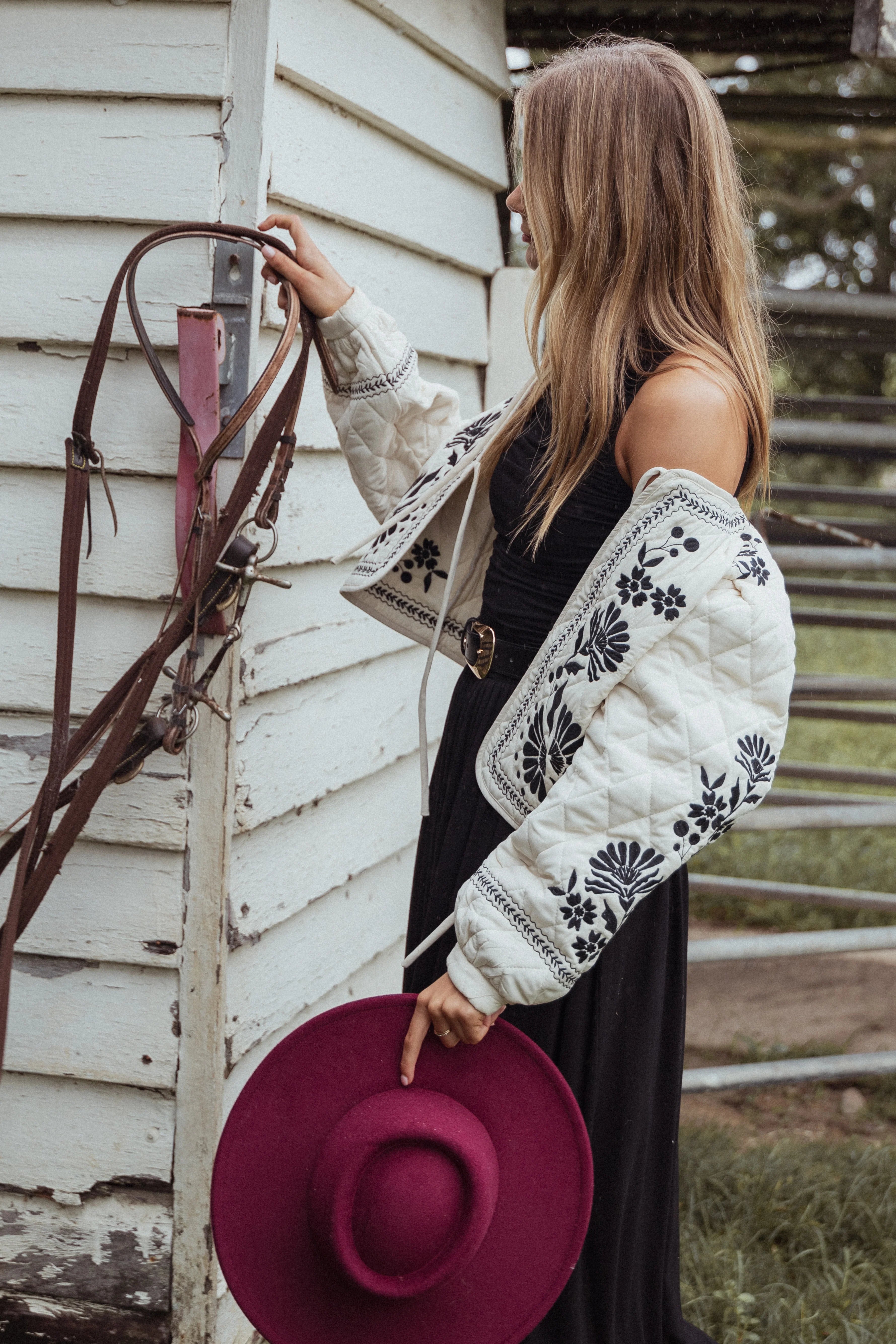 Vako Quilted Embroidered Jacket Light Taupe