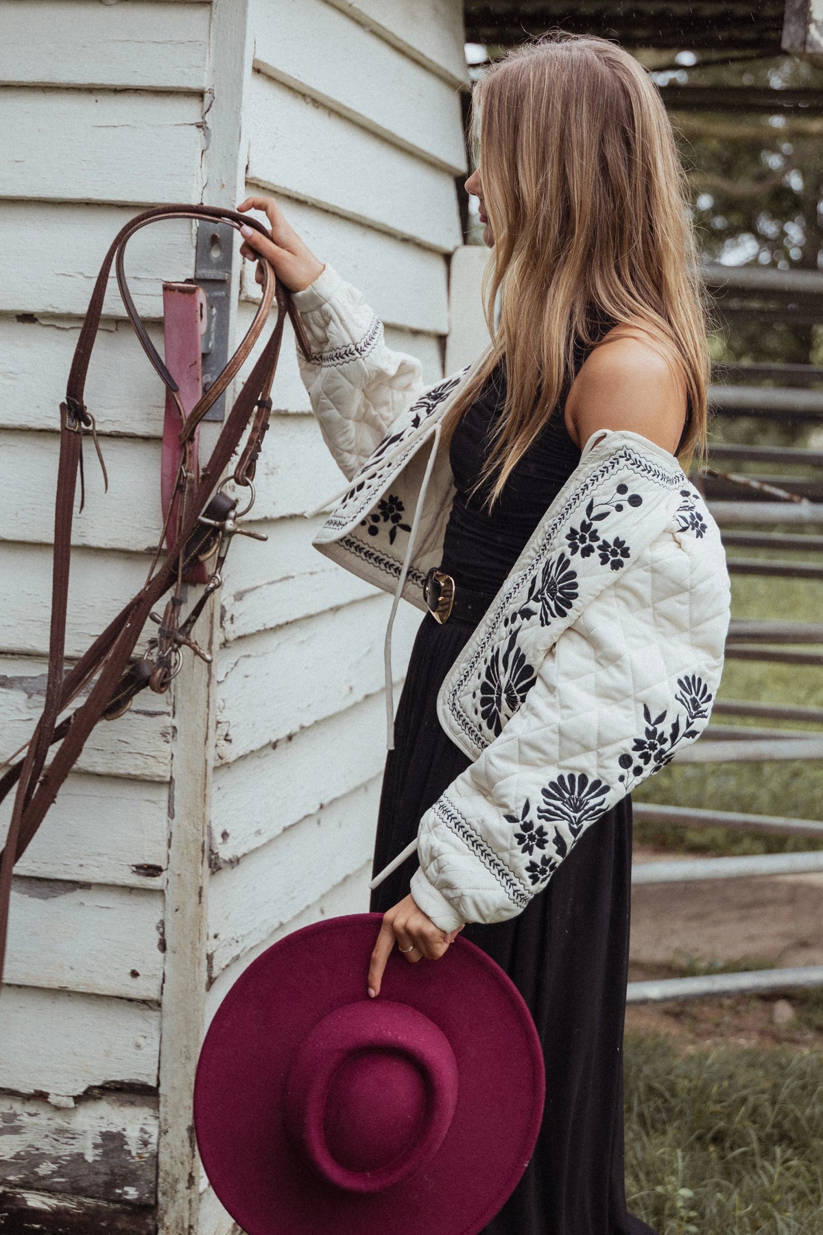 Vako Quilted Embroidered Jacket Light Taupe