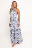 Fernanda Halterneck Maxi Dress Blue Tropical