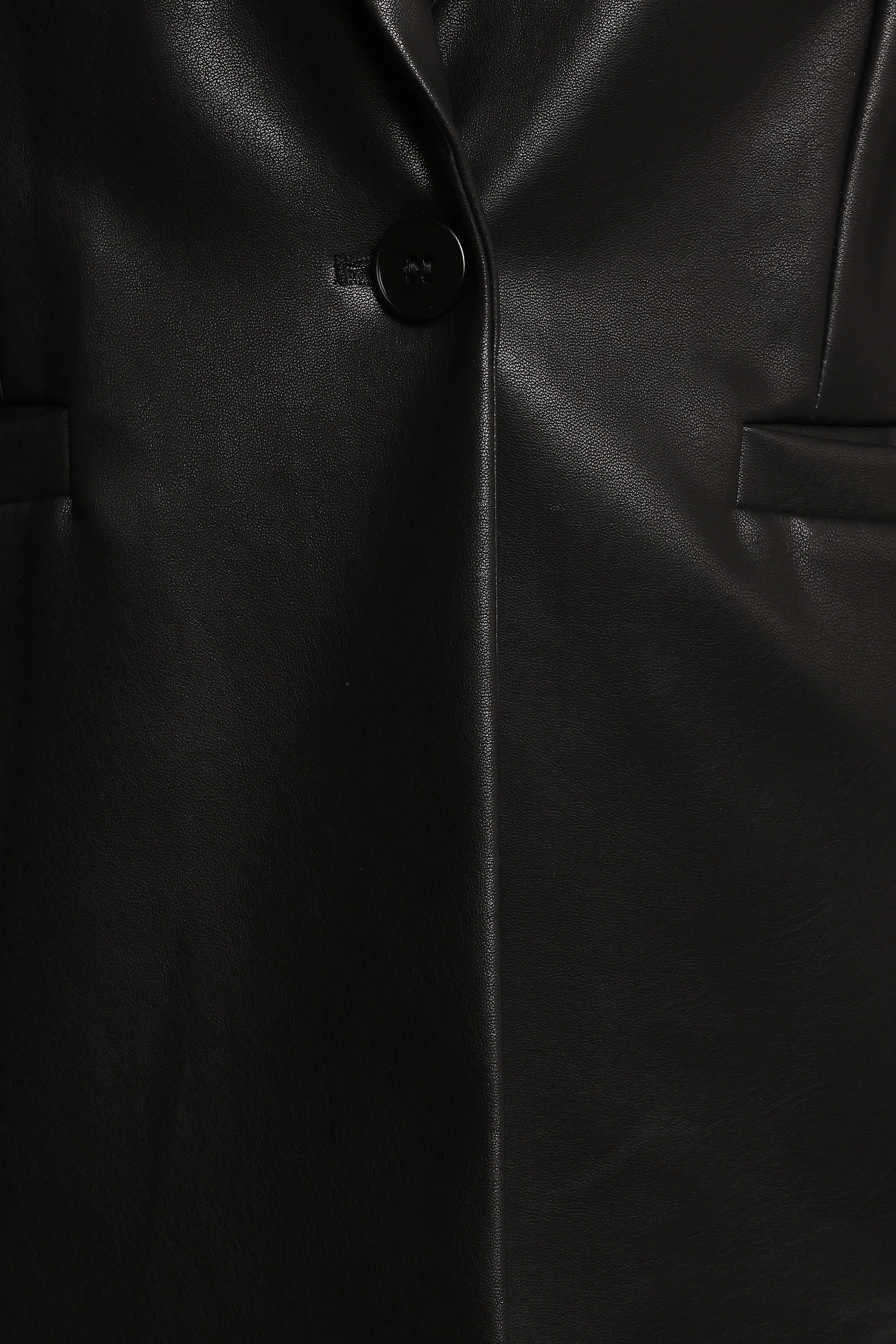 Jamie Faux Leather Blazer Black