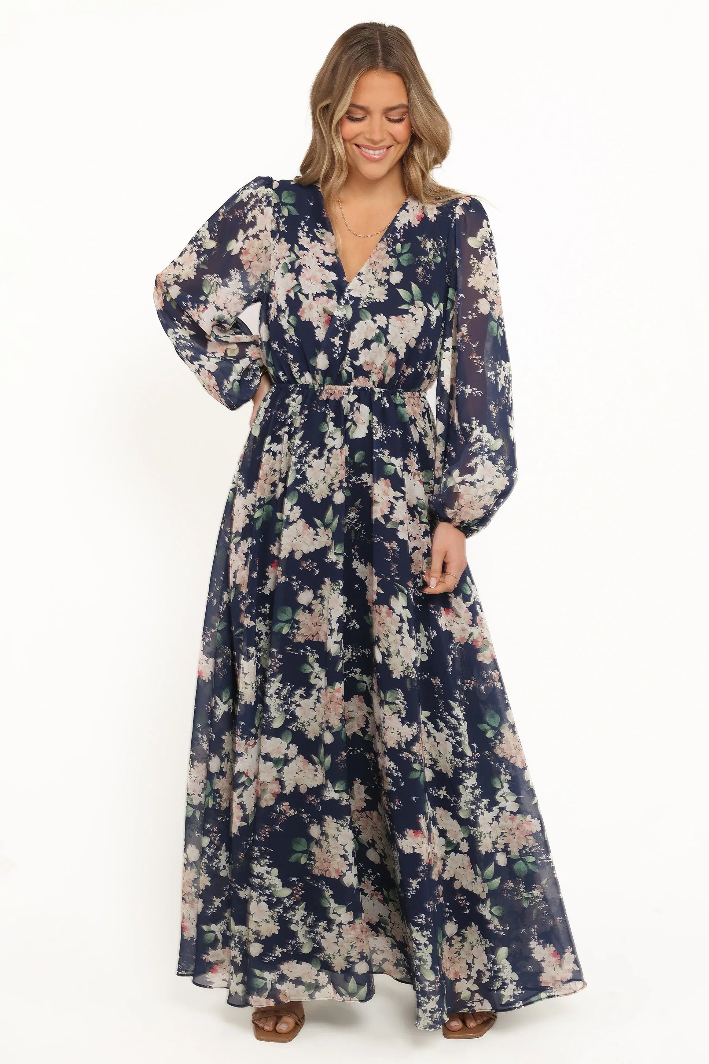 Anisa Maxi Dress Navy Floral