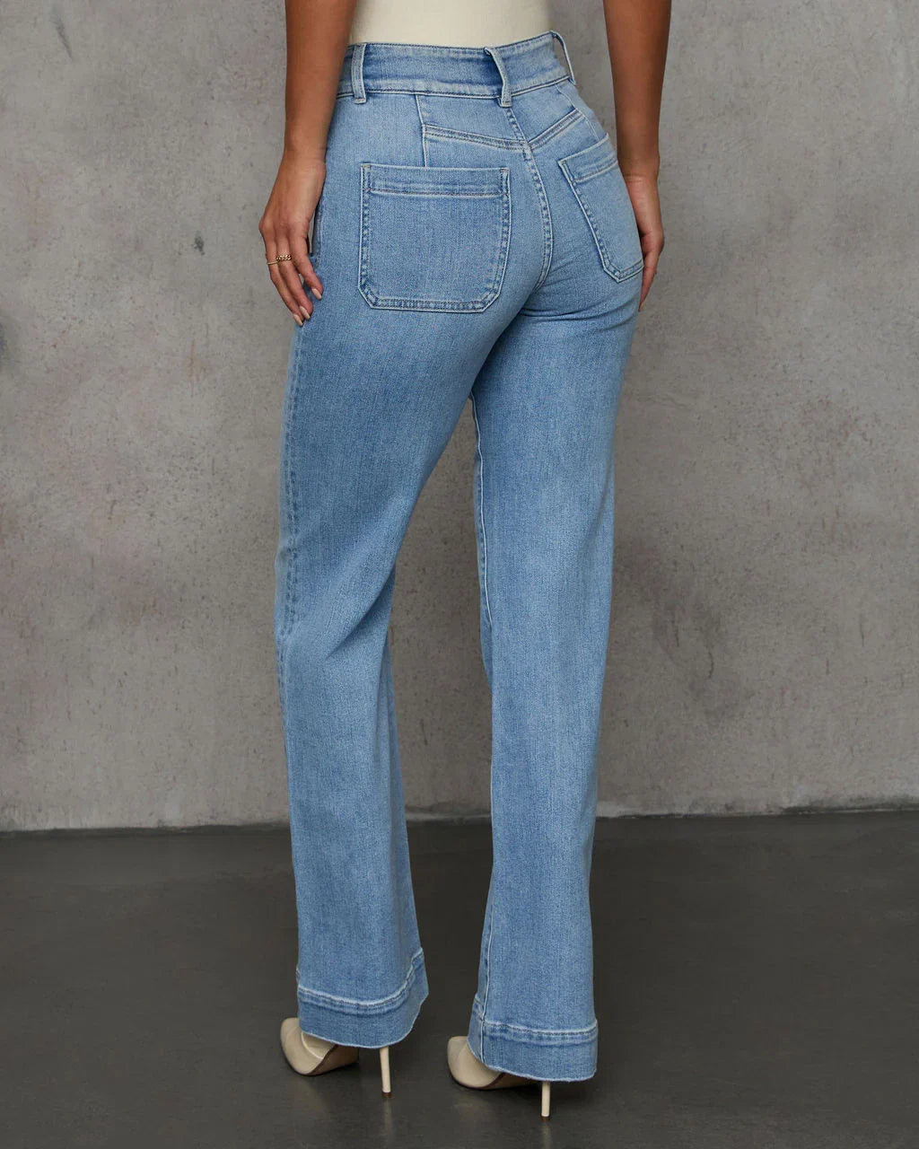 Found You Here Stretch High Rise Wide Leg Jeans