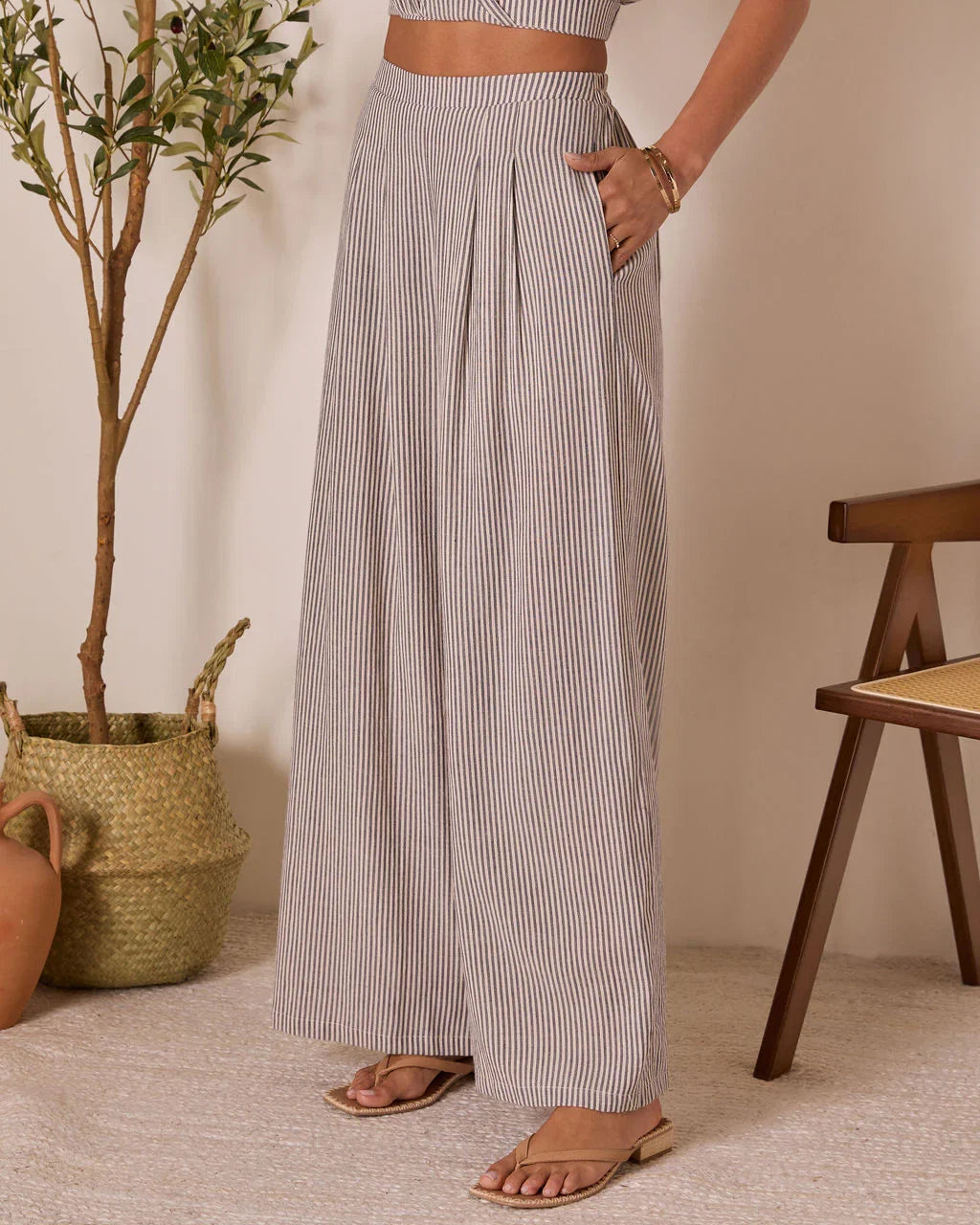 Thea High Rise Striped Pants
