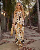 Sunkissed Muse Abstract Strapless Jumpsuit