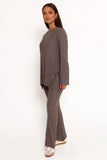 Silvie Long Sleeve Knitted Set Charcoal Grey