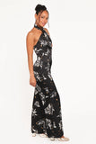 Raelynn Halter Jumpsuit Black Floral