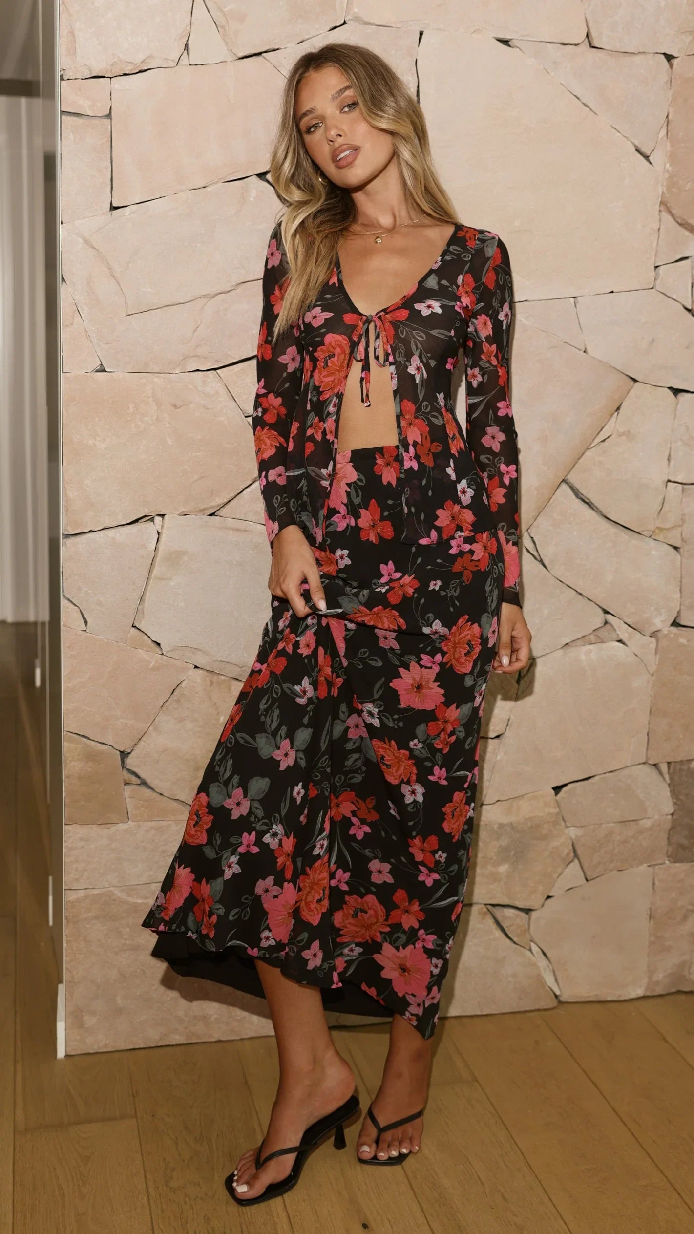 Flo Maxi Skirt Dark Floral