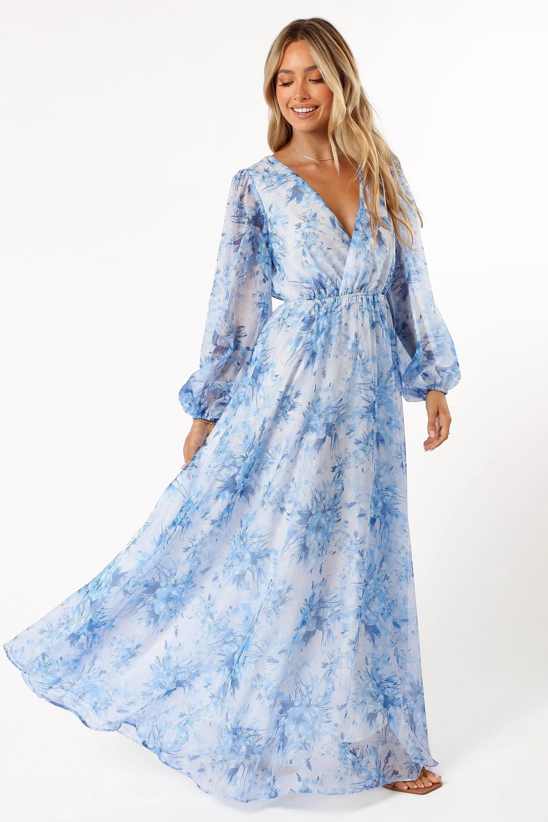 Anisa Maxi Dress Blue Floral