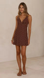 Halina Mini Dress Chocolate Nude Spot
